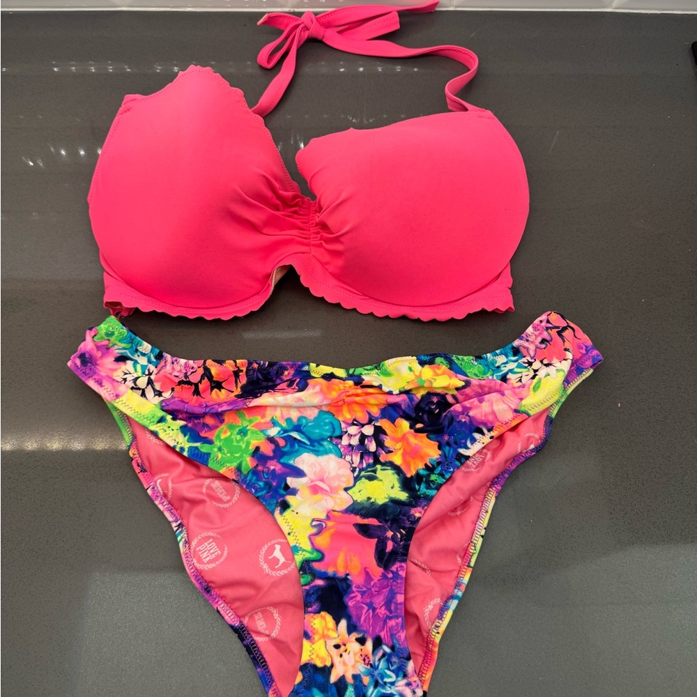 Victoria's Secret Hot Pink Top & Neon Bottoms Bikini